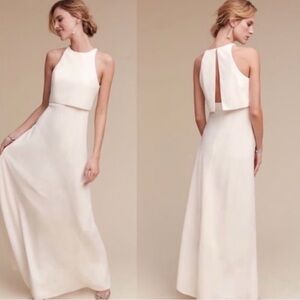 BHLDN Jill Stuart Cream Backless Dress